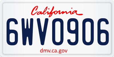 CA license plate 6WVO906