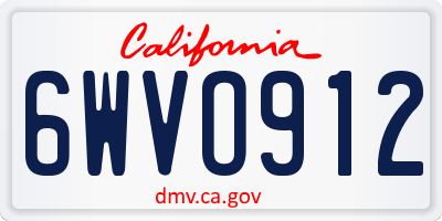CA license plate 6WVO912