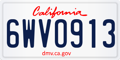 CA license plate 6WVO913