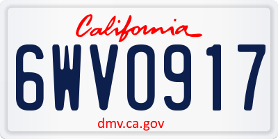 CA license plate 6WVO917
