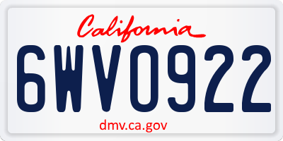 CA license plate 6WVO922