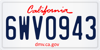 CA license plate 6WVO943