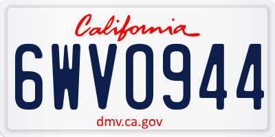 CA license plate 6WVO944