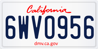 CA license plate 6WVO956