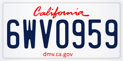 CA license plate 6WVO959