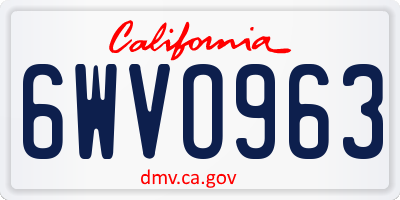 CA license plate 6WVO963
