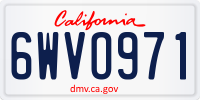 CA license plate 6WVO971