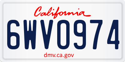CA license plate 6WVO974