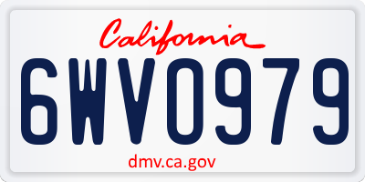 CA license plate 6WVO979