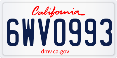 CA license plate 6WVO993