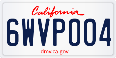 CA license plate 6WVP004