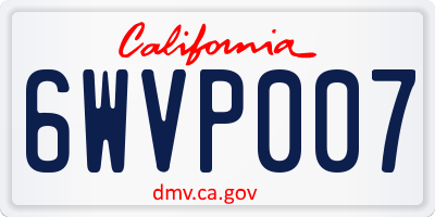CA license plate 6WVP007