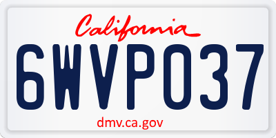 CA license plate 6WVP037
