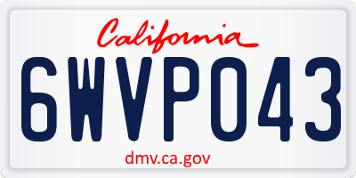 CA license plate 6WVP043