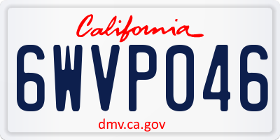 CA license plate 6WVP046
