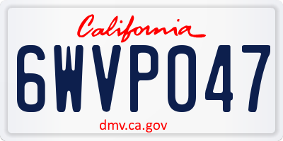 CA license plate 6WVP047