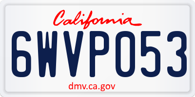 CA license plate 6WVP053