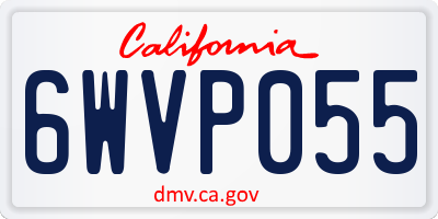 CA license plate 6WVP055