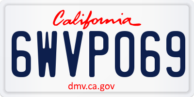 CA license plate 6WVP069