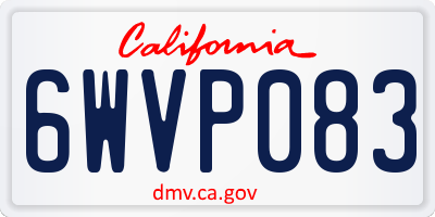 CA license plate 6WVP083