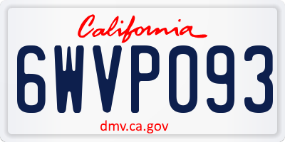 CA license plate 6WVP093