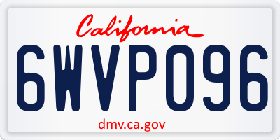 CA license plate 6WVP096