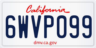 CA license plate 6WVP099