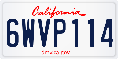 CA license plate 6WVP114