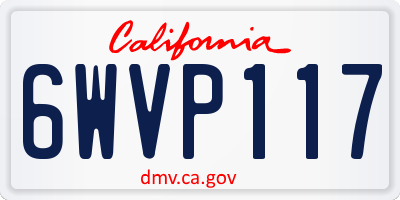 CA license plate 6WVP117