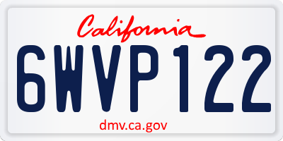 CA license plate 6WVP122