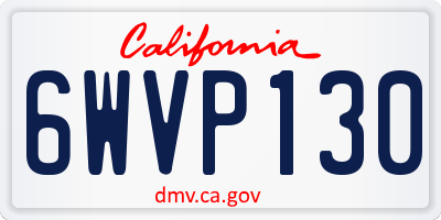 CA license plate 6WVP130