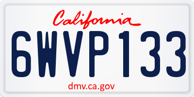 CA license plate 6WVP133