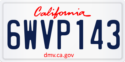 CA license plate 6WVP143