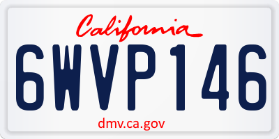 CA license plate 6WVP146