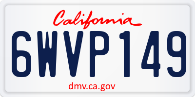 CA license plate 6WVP149