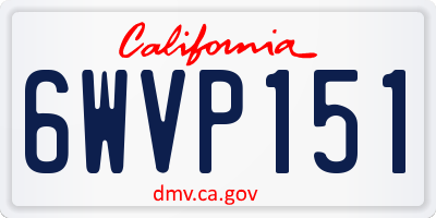 CA license plate 6WVP151
