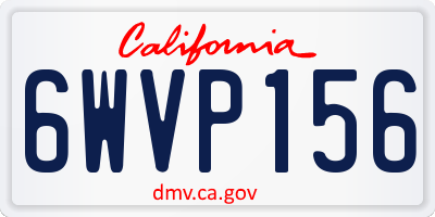CA license plate 6WVP156