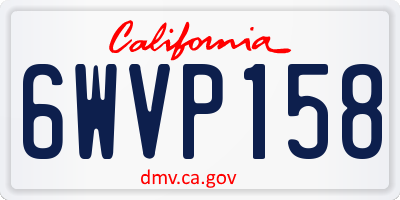 CA license plate 6WVP158
