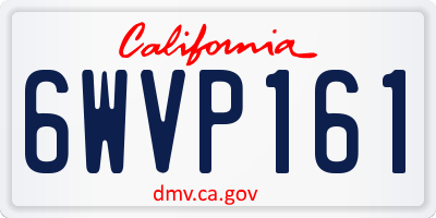 CA license plate 6WVP161