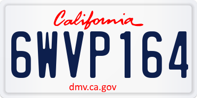 CA license plate 6WVP164