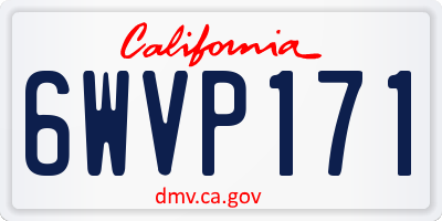 CA license plate 6WVP171