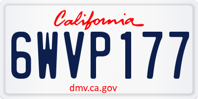 CA license plate 6WVP177