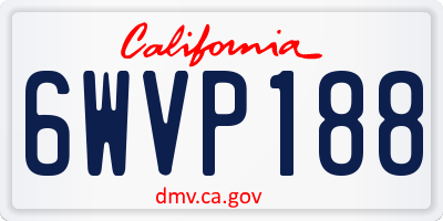 CA license plate 6WVP188