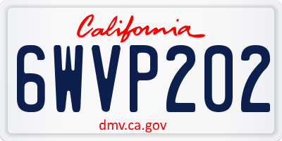 CA license plate 6WVP202