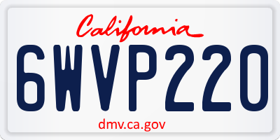 CA license plate 6WVP220