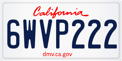 CA license plate 6WVP222