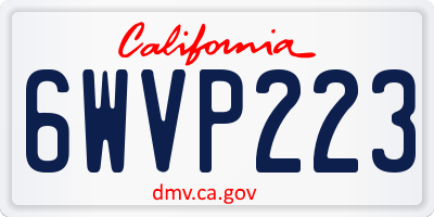 CA license plate 6WVP223