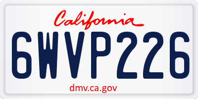 CA license plate 6WVP226