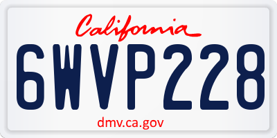 CA license plate 6WVP228