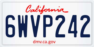 CA license plate 6WVP242